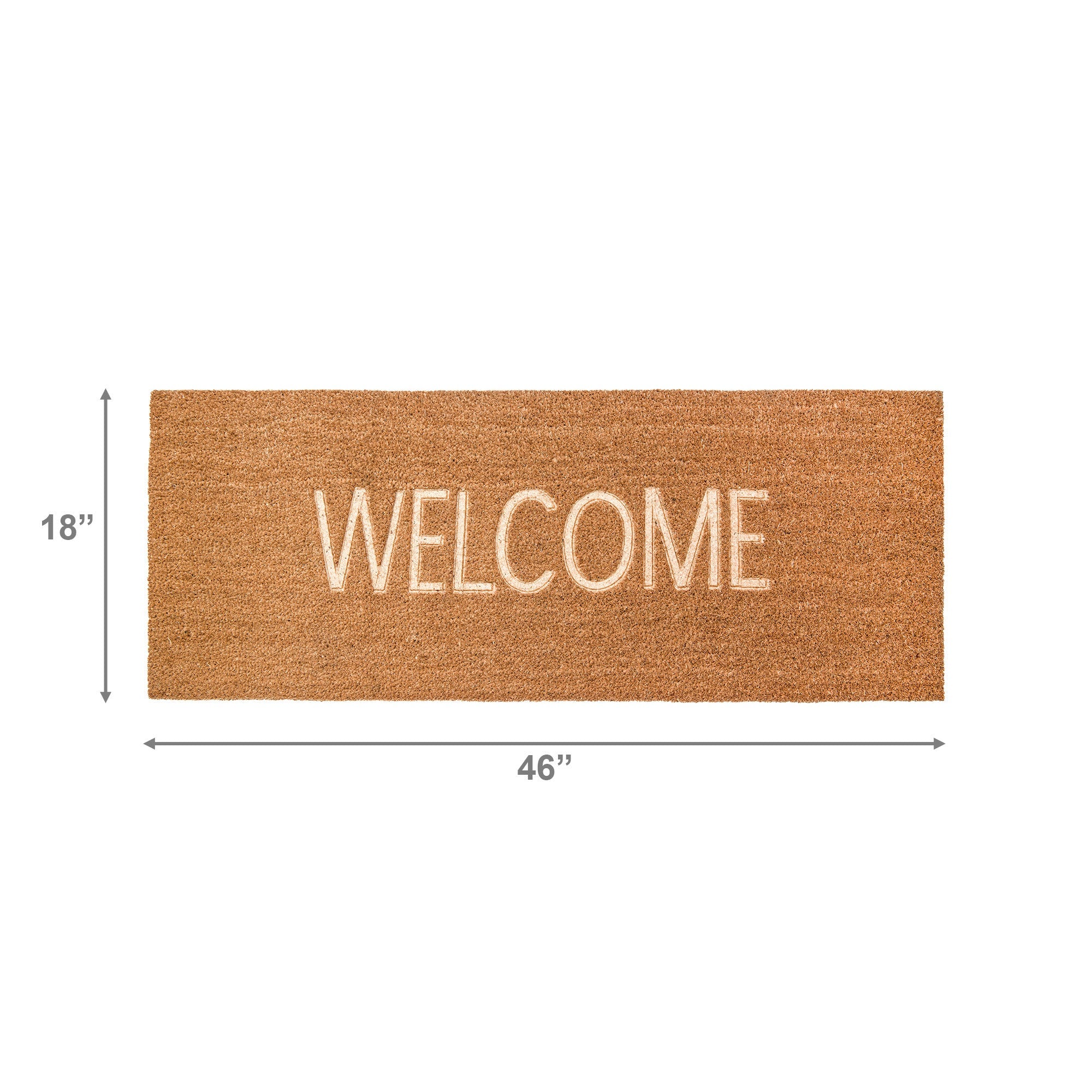Embossed Coir Door Mat "Welcome" 18" x 46"