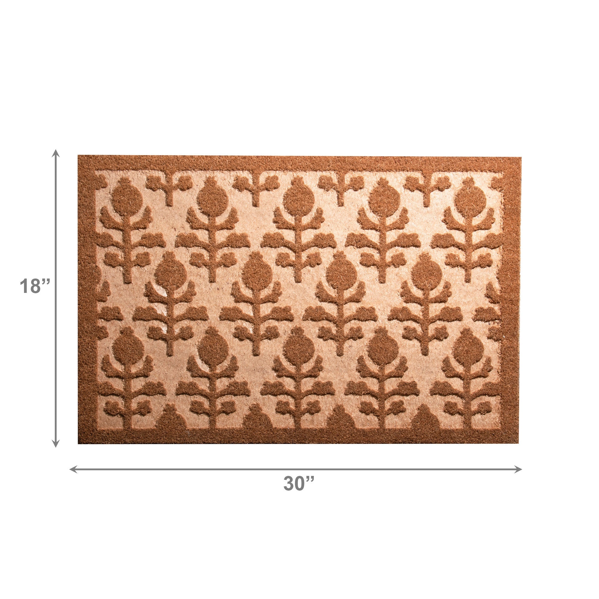Embossed Coir Door Mat Fleur de Lis Design