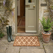 Embossed Coir Door Mat Fleur de Lis Design