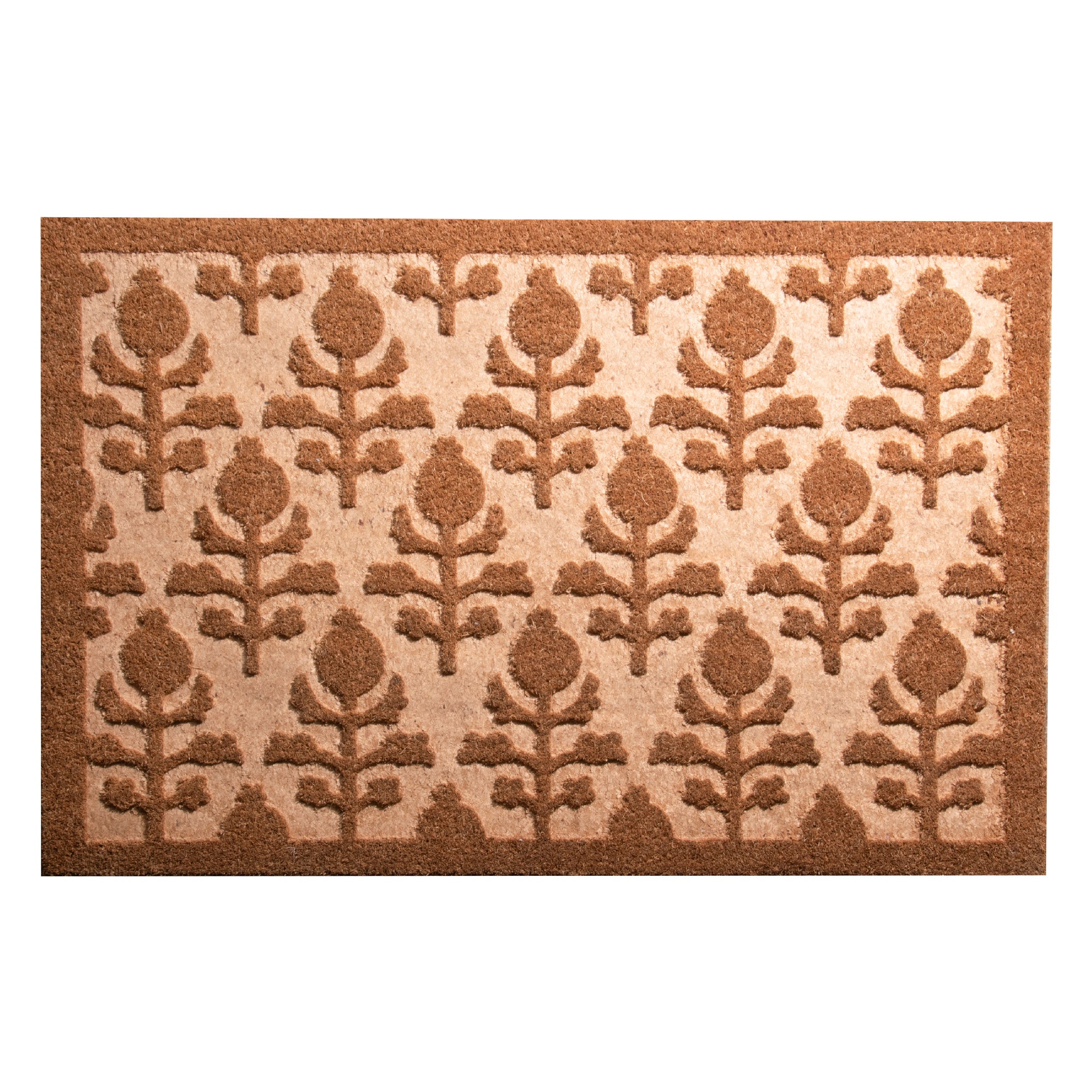 Embossed Coir Door Mat Fleur de Lis Design