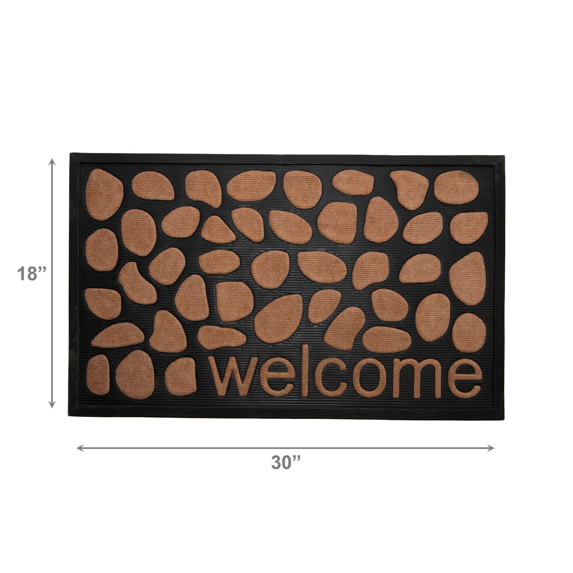 Embossed Polymat Pebble Door Mat "Welcome"