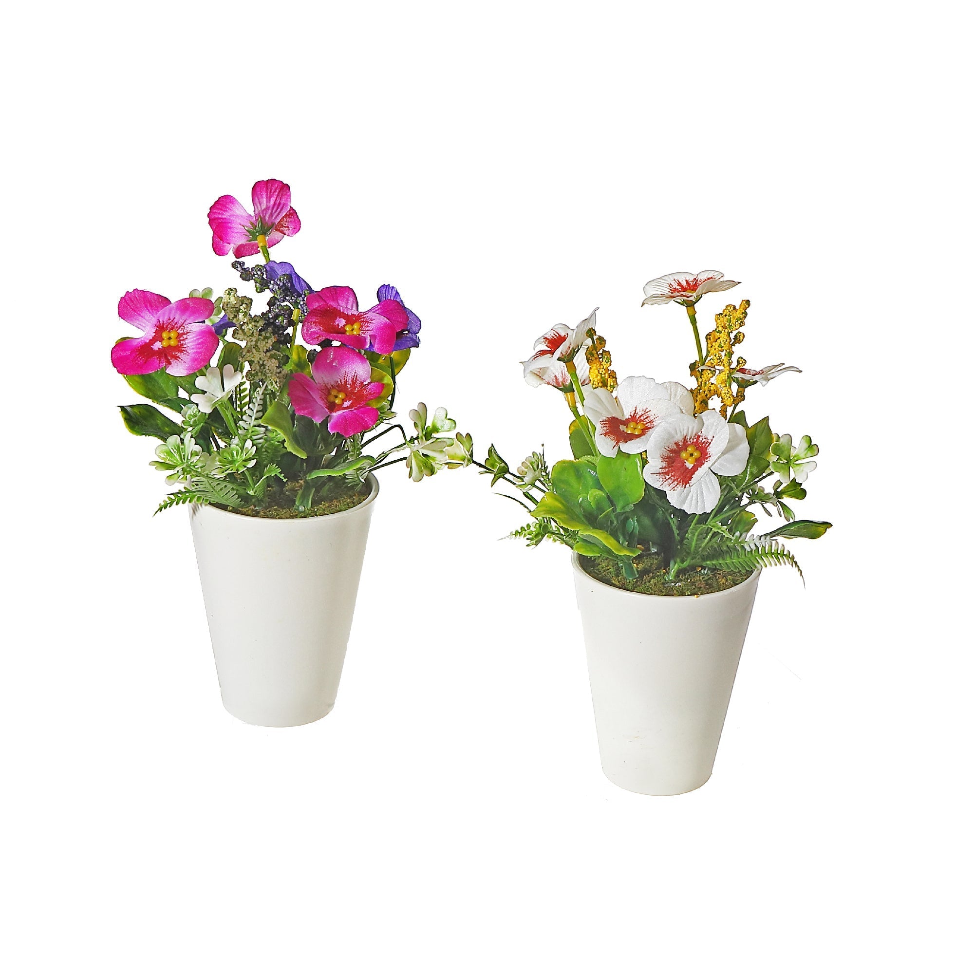 Artificial Pansy In Plastic Pot Assorted Decorative Indoor Flower Plant