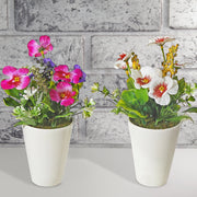 Artificial Pansy In Plastic Pot Assorted Decorative Indoor Flower Plant