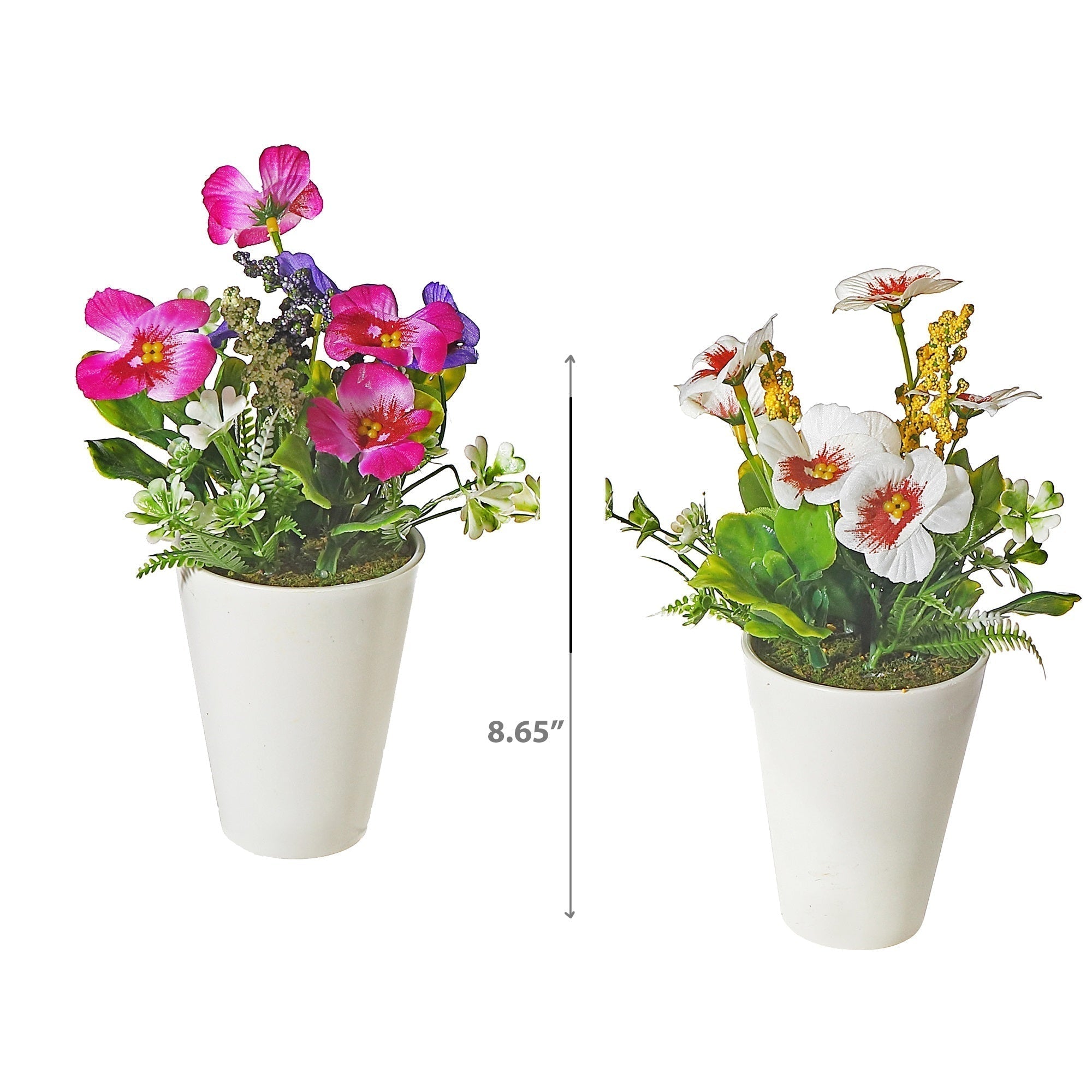 Artificial Pansy In Plastic Pot Assorted Decorative Indoor Flower Plant
