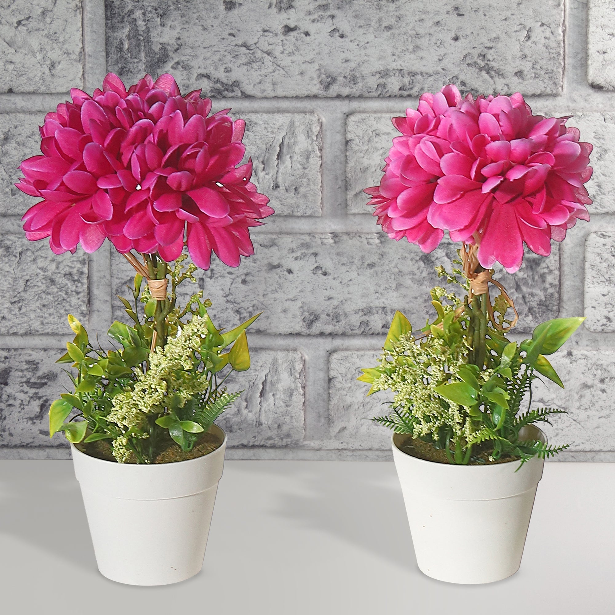 Artificial Chrysanthemum In Plastic Pot Assorted Decorative Indoor Flower Plant
