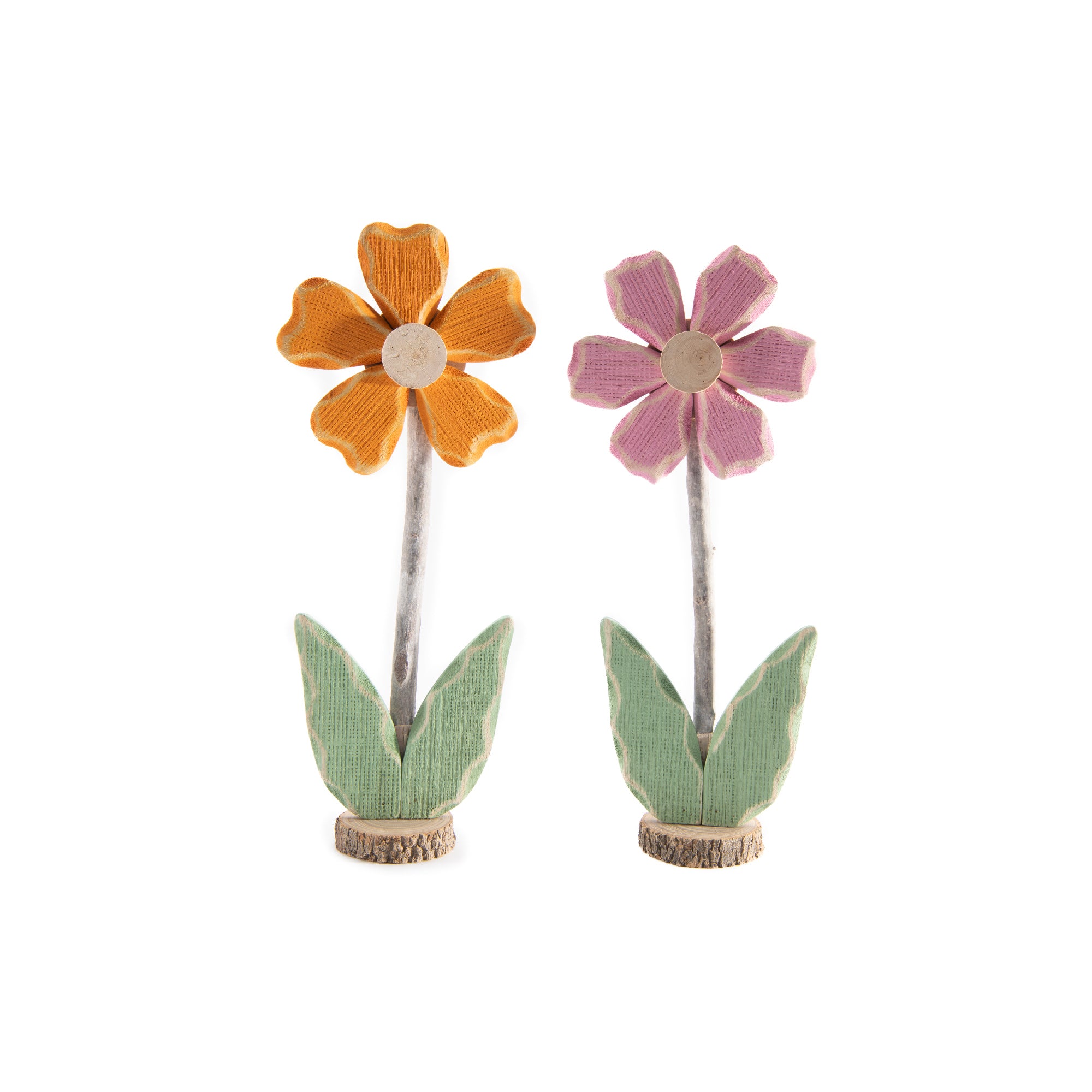 Assorted Wooden Flower Stand Decorative Piece - Set of 2