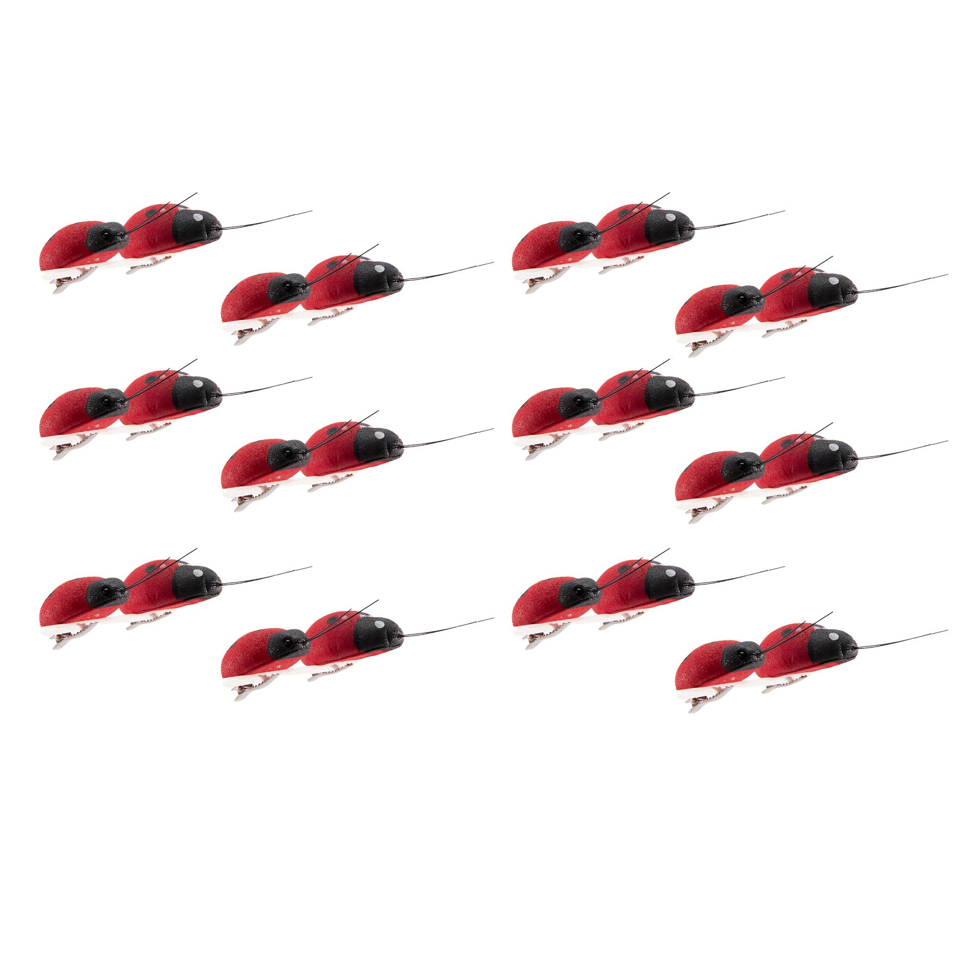 Set of 2 Ladybug-Themed Decorative Clips - Set of 12
