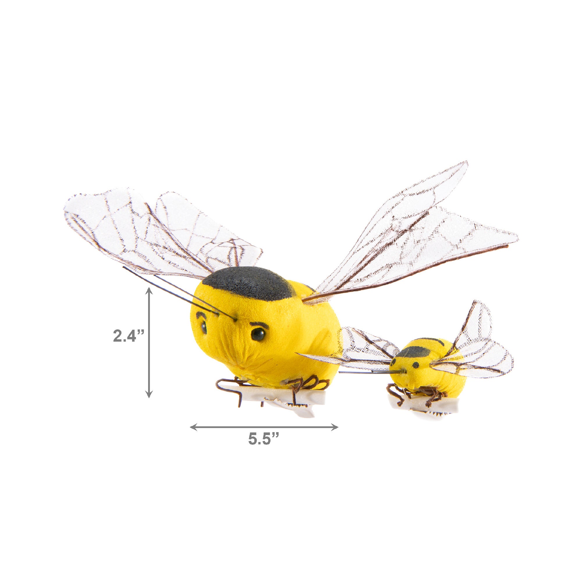 Set of 2 Bee-Inspired Decorative Hair Clips - Set of 12