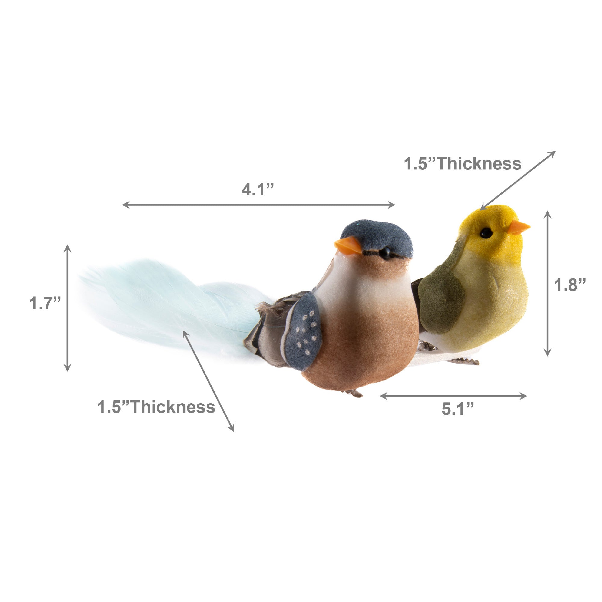 Set of 2 Bird-Shaped Decorative Clips - Set of 12