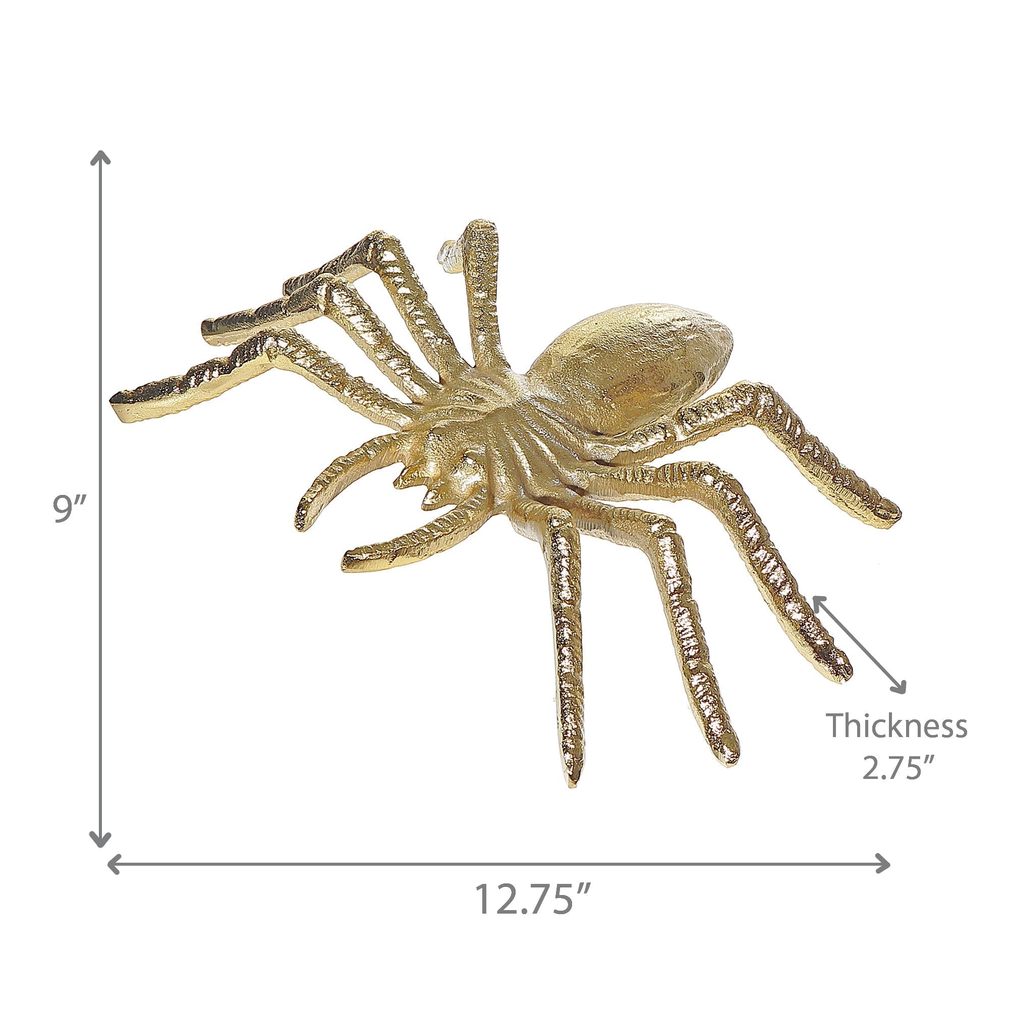 Gold Spider Decor 12.75" Large – Halloween Decoration, Indoor Table Decor