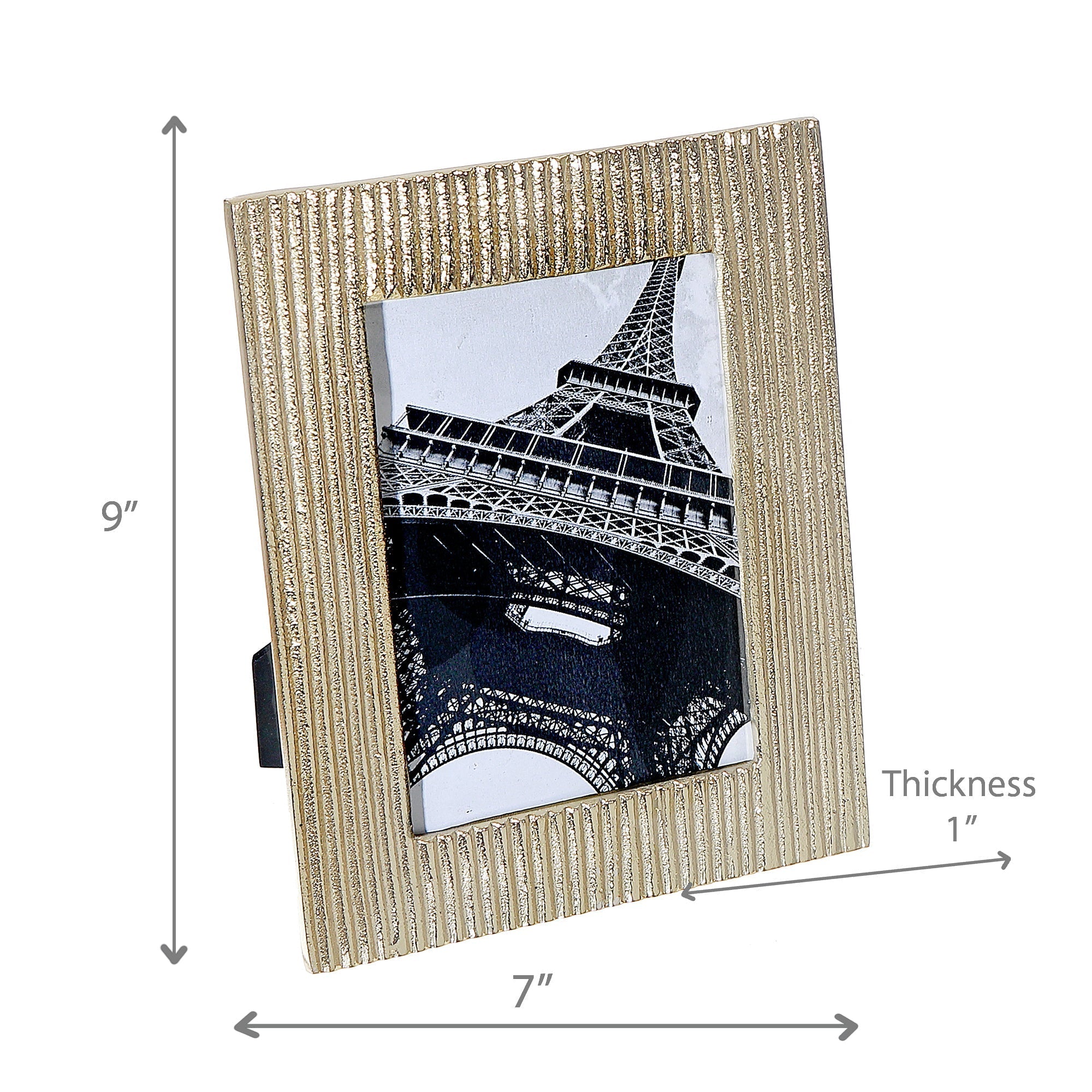4"x6" Gold Stripe Picture Frame – Decorative Photo Frame, Wall or Table Display