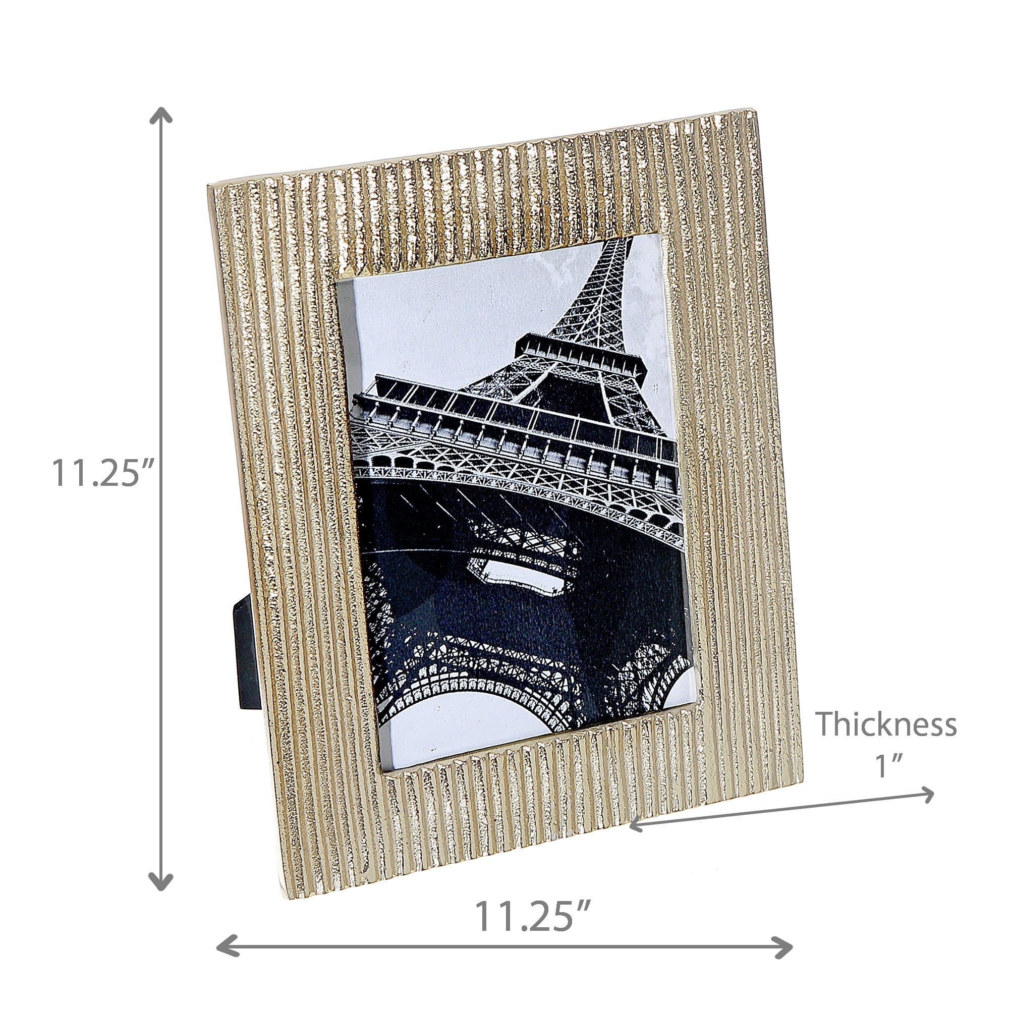 8"x10" Gold Stripe Picture Frame – Decorative Photo Frame, Wall or Table Display