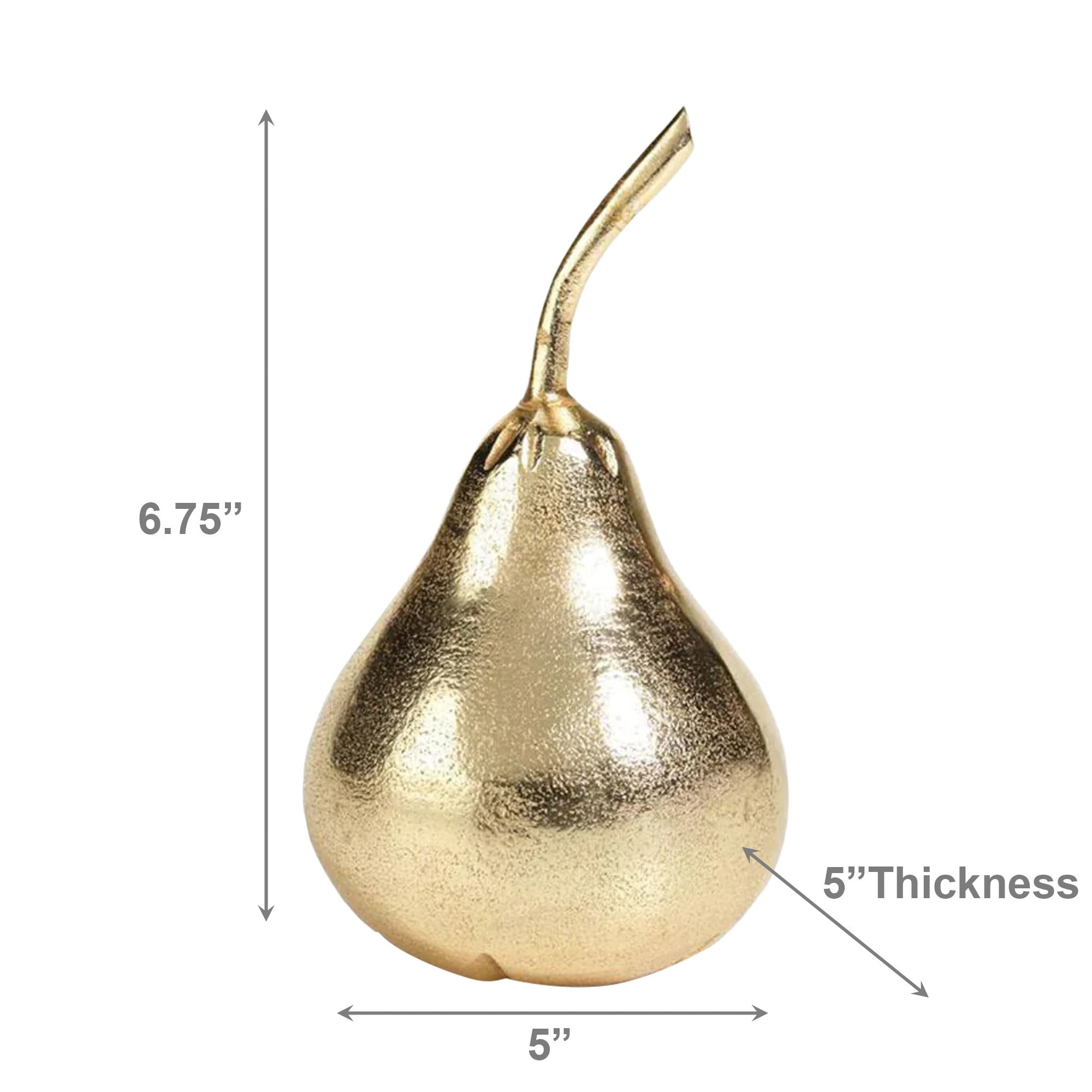 9-Inch Gold-Finished Pear Decorative Ornament