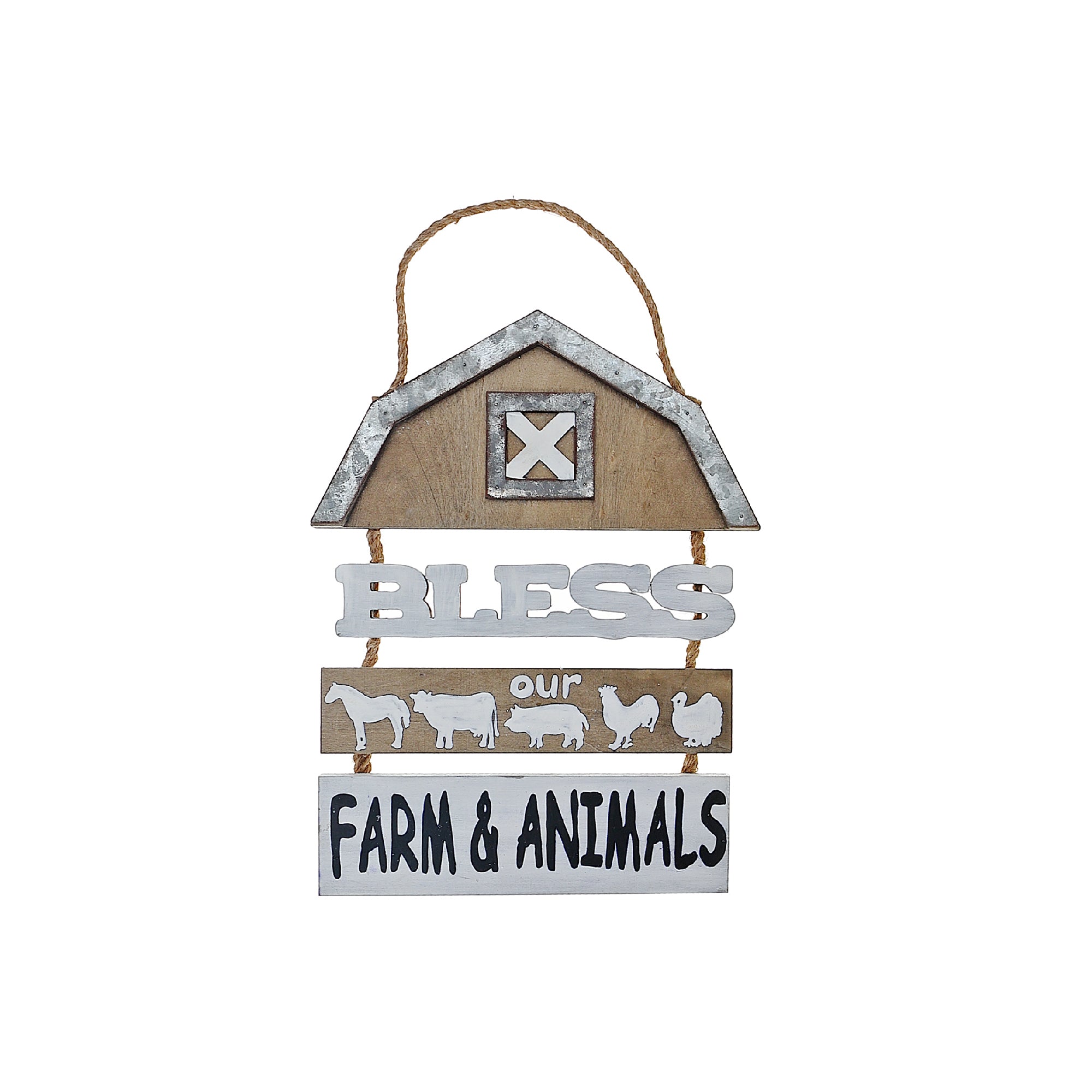 Bless Our Farm And Animals Wall Hanger, Rustic Farmhouse Wall Decor, Country Accent