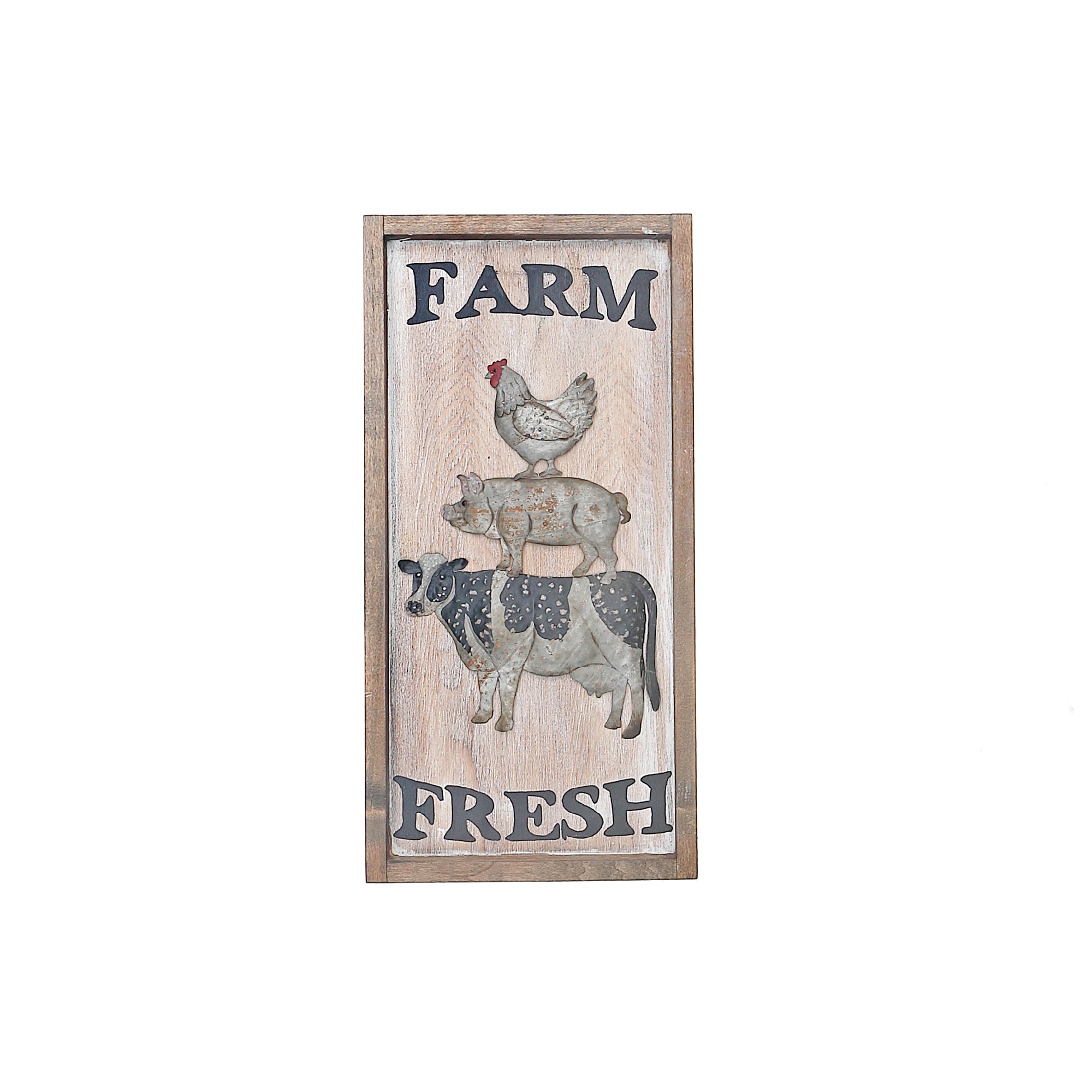 Farm Fresh Animals Wall Sign, Rustic Farmhouse Wall Decor, Country Home Accent