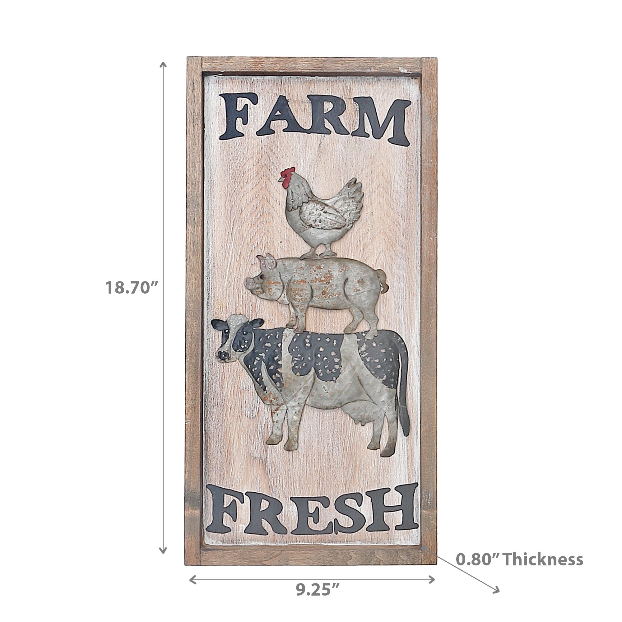 Farm Fresh Animals Wall Sign, Rustic Farmhouse Wall Decor, Country Home Accent