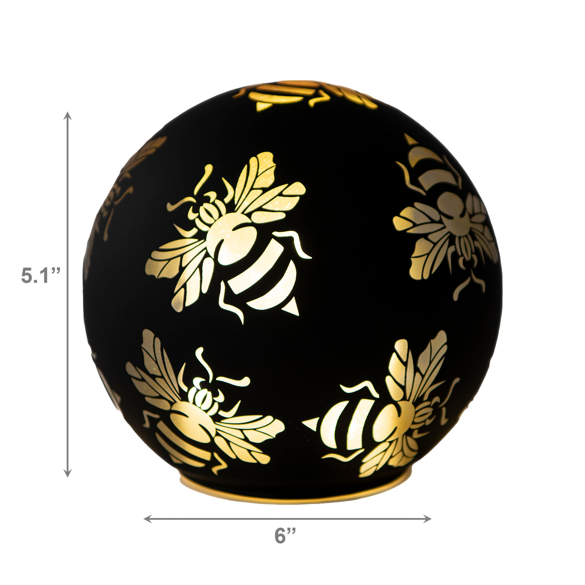 6-Inch LED Glass Globe with Bumble Bee Design