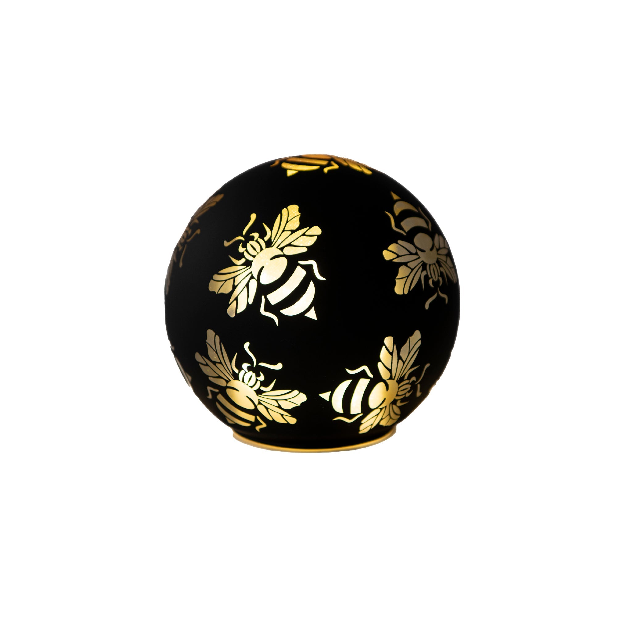 6-Inch LED Glass Globe with Bumble Bee Design