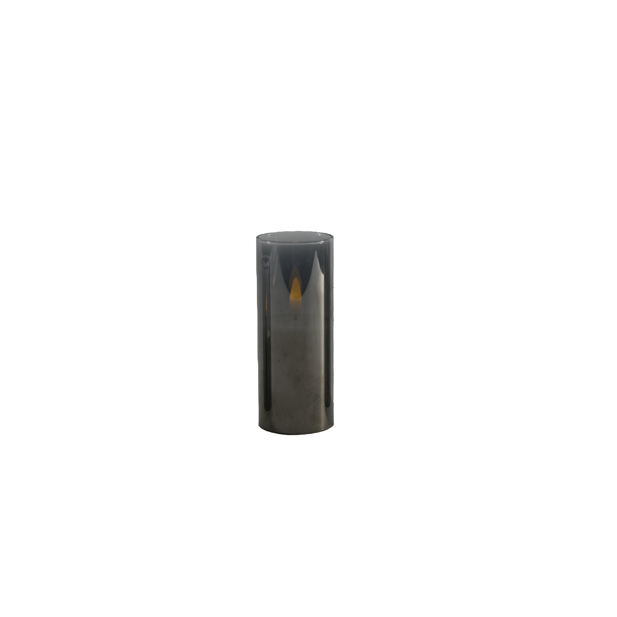 5-Inch LED Black Tinted Glass Candle Accent - Set of 2