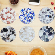 8" Round Ceramic Trivet Stones Assorted - Set of 6 Decorative Heat Resistant Kitchen Trivets