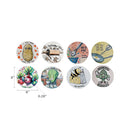 8" Round Ceramic Trivet Funny Sayings Assorted - Set of 6