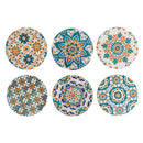 8" Round Ceramic Trivet Mosaic Assorted - Set of 6