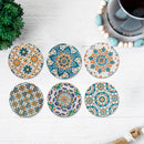8" Round Ceramic Trivet Mosaic Assorted - Set of 6