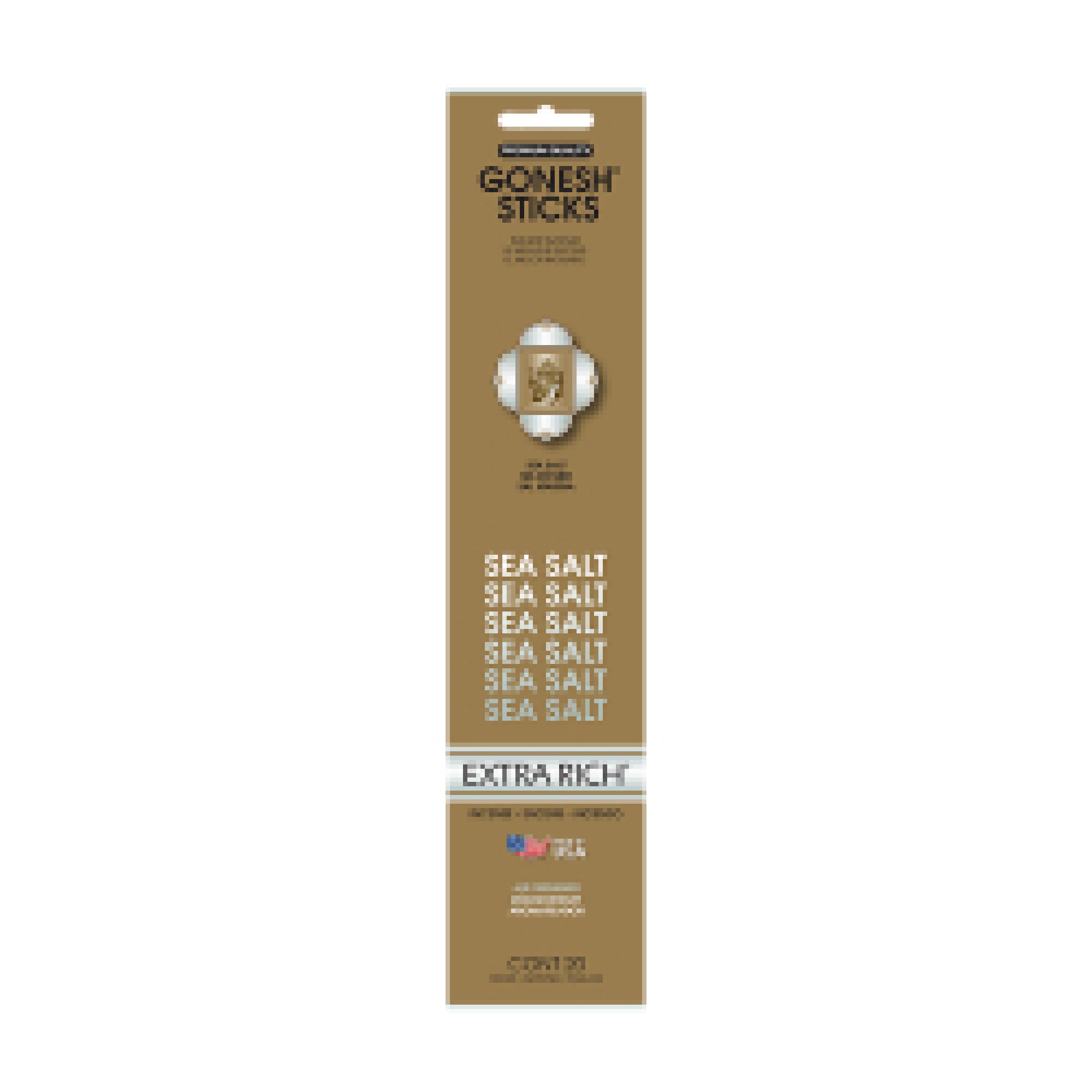 Gonesh Incense Sticks Sea Salt 20 Pack, Aromatherapy, Home Fragrance