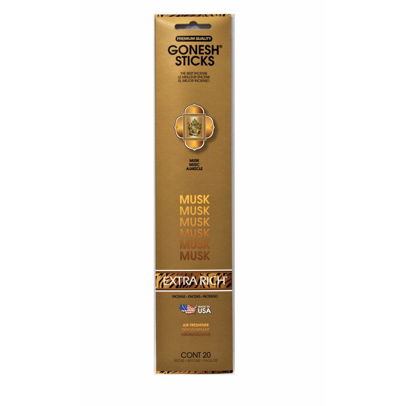 Gonesh Incense Sticks – Musk, Set of 8, Earthy Aroma