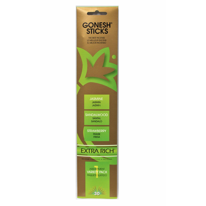 Gonesh Incense Variety Pack – Jasmine, Sage, Spring Mist, Set of 8