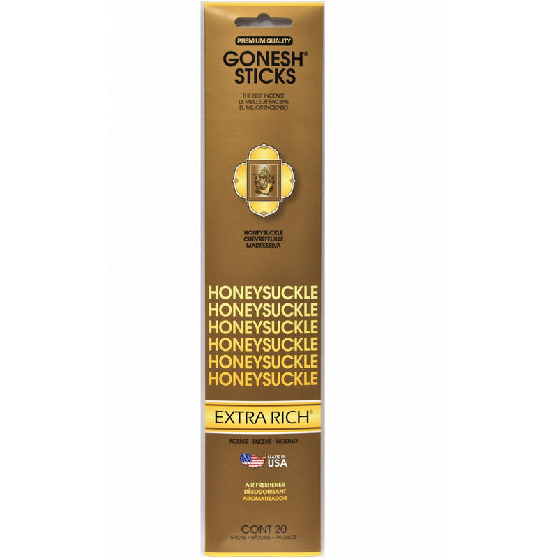 Gonesh Incense Sticks – Honeysuckle, Set of 8, Floral Aroma