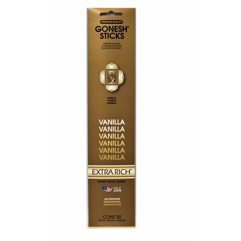 Gonesh Incense Sticks – Vanilla, Set of 8, Sweet Scent