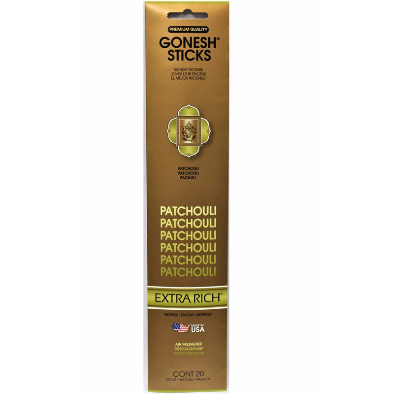 Gonesh Incense Sticks – Patchouli, Set of 8, Earthy Aroma