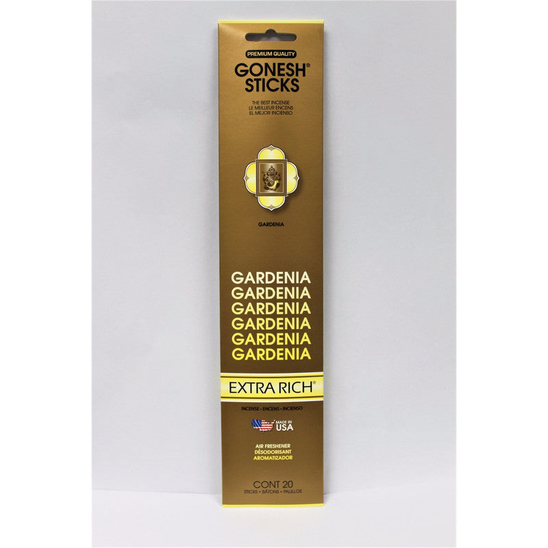 Gonesh Incense Sticks – Gardenia, Set of 8, Sweet Floral Fragrance