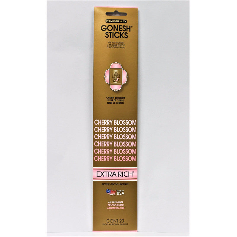 Gonesh Incense Sticks – Cherry Blossom, Set of 8, Floral Scent