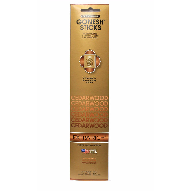 Gonesh Incense Sticks – Cedarwood, Set of 8, Earthy Fragrance