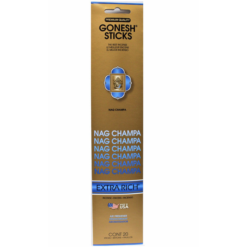 Gonesh Incense Sticks – Nag Champa, Set of 8, Classic Fragrance