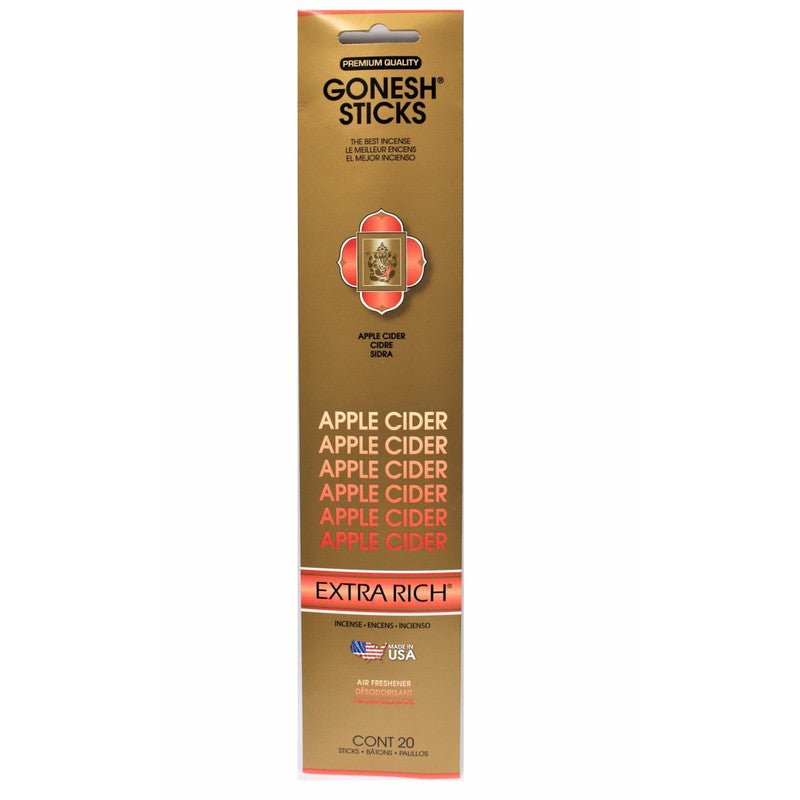 Gonesh Incense Sticks – Apple Cider, Set of 8, Cozy Scent