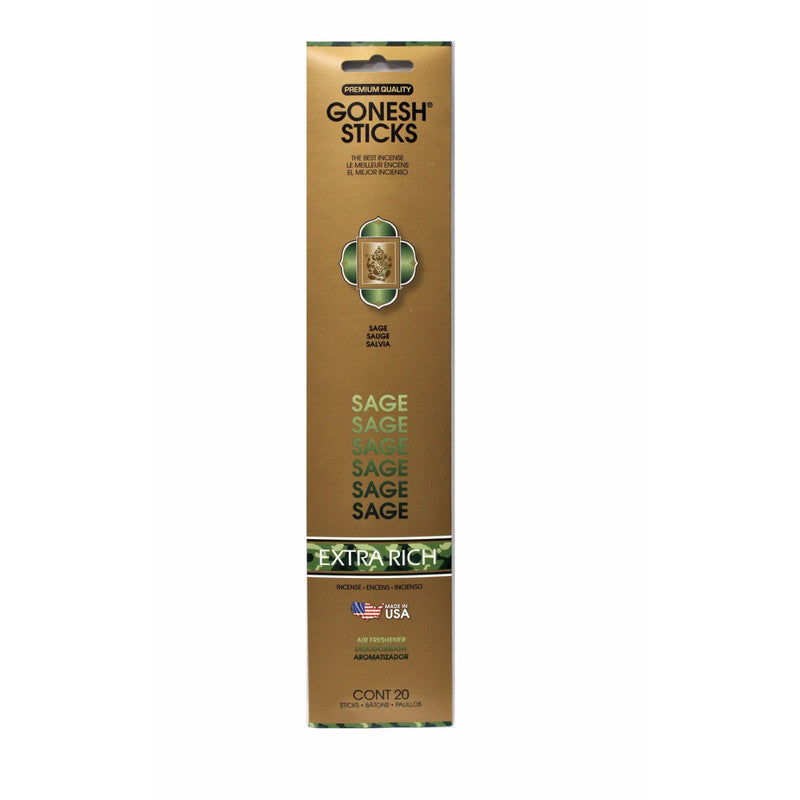 Gonesh Incense Sticks – Sage, Set of 8, Relaxing Aroma