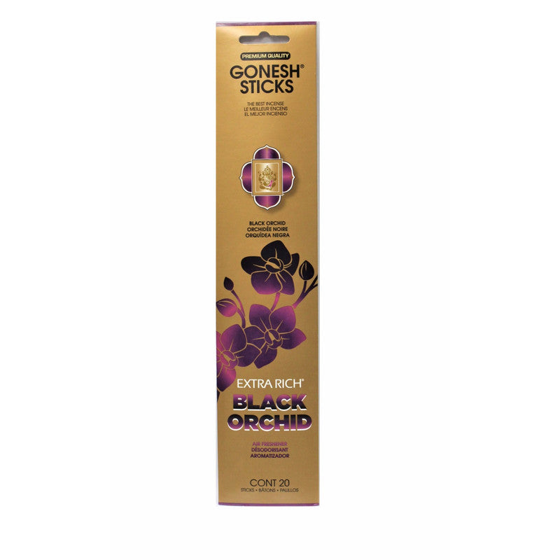 Gonesh Incense Sticks – Black Orchid, Set of 8, Fragrant Home Sticks