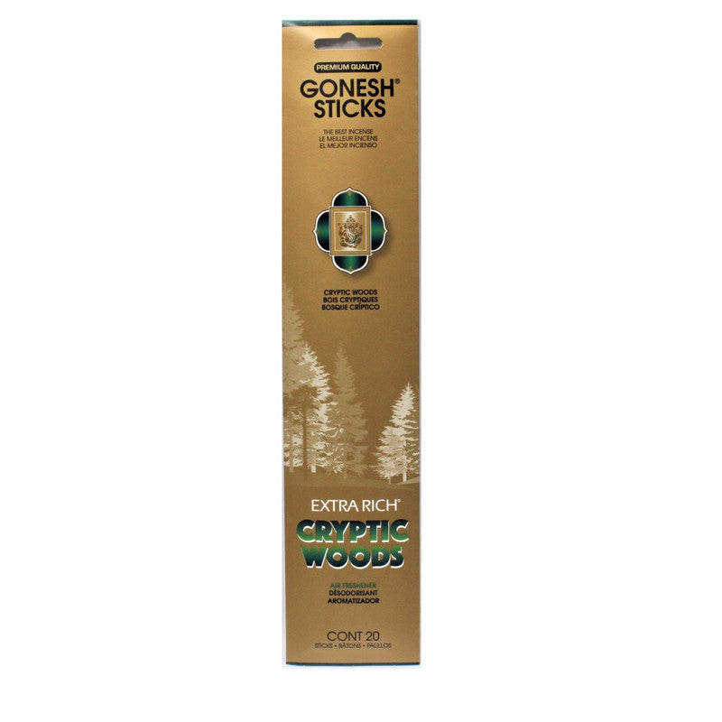 Gonesh Incense Sticks – Cryptic Woods, Set of 8, Aromatherapy