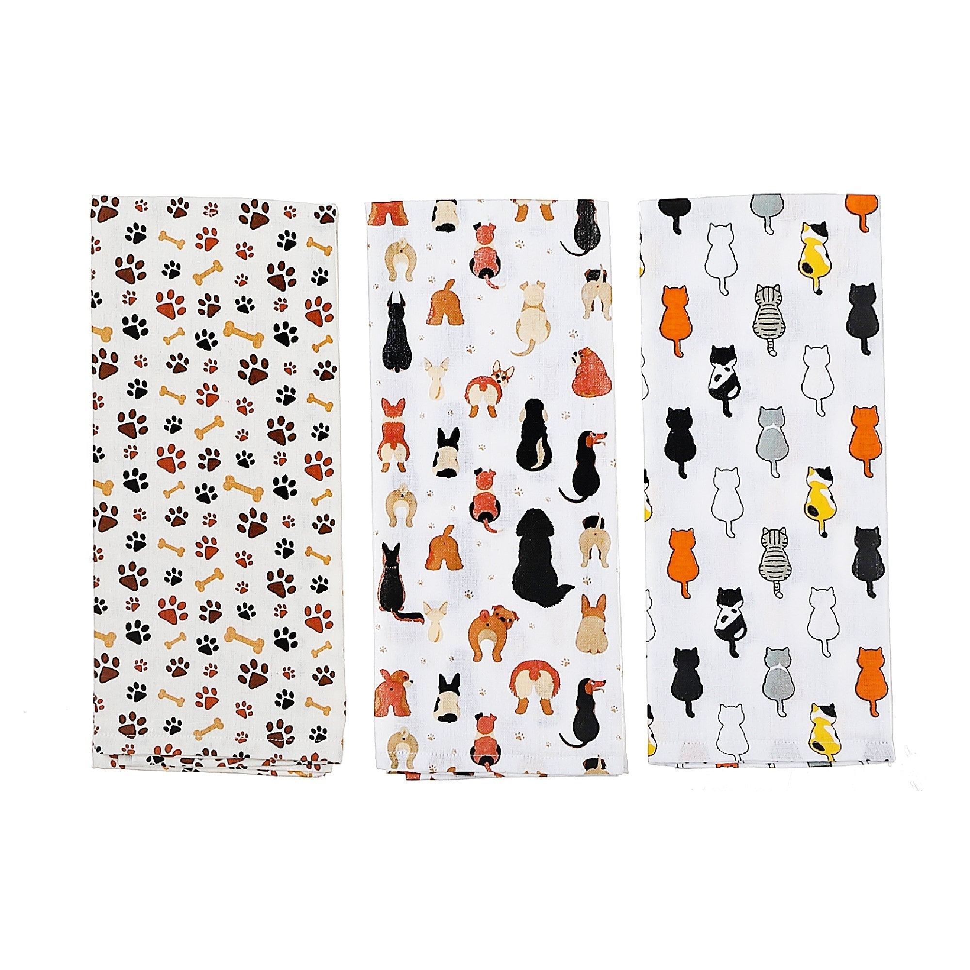 Printed Kitchen Towel Pet Lovers Assorted Set Of 6, Cotton Dish Towel, Kitchen Decor