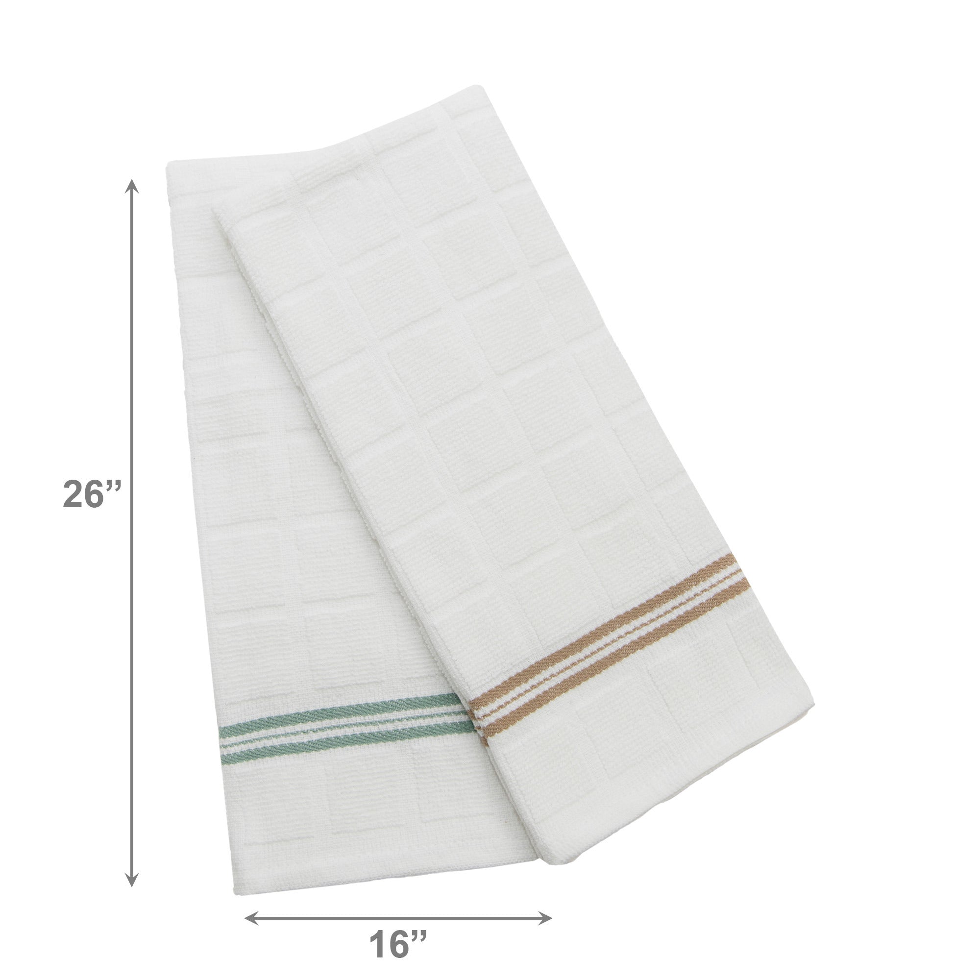 Assorted Color Checkered Terry Cloth Towels - Set of 6