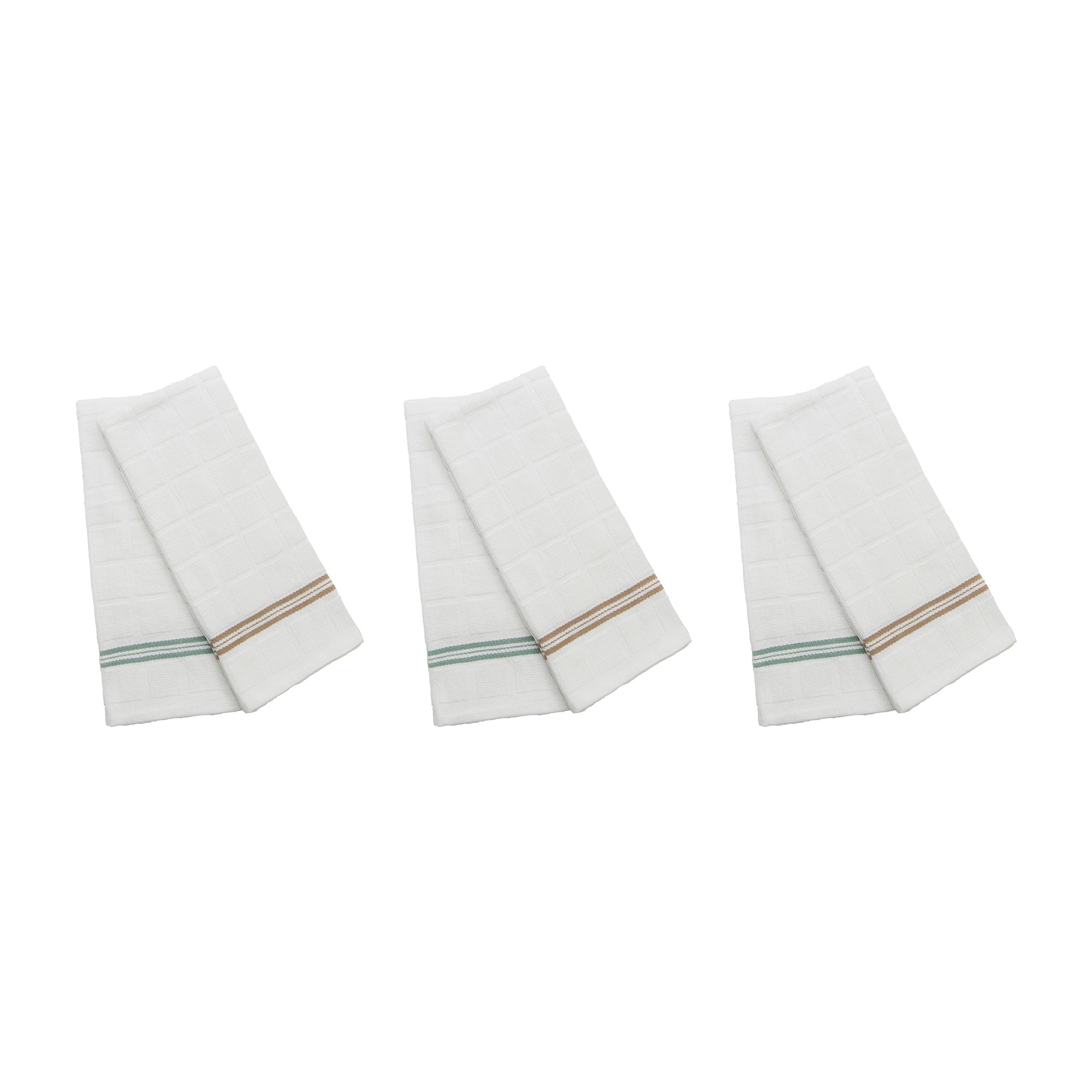 Assorted Color Checkered Terry Cloth Towels - Set of 6