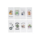 Printed Kitchen Towel Punny Sayings Assorted - Set of 8