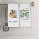 Printed Kitchen Towel Punny Sayings Assorted - Set of 8