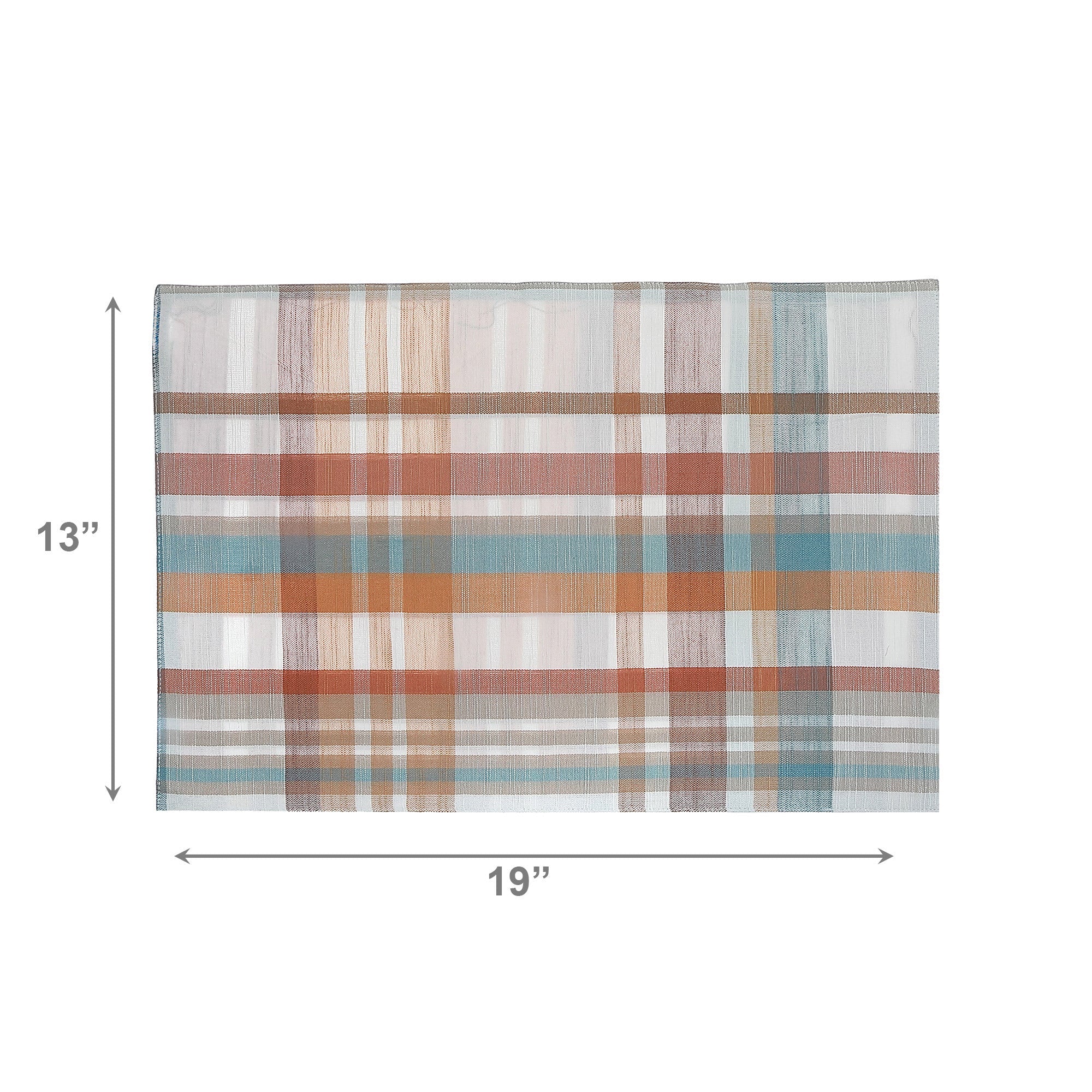 Classic Plaid Pattern Cotton Placemat - Set of 12