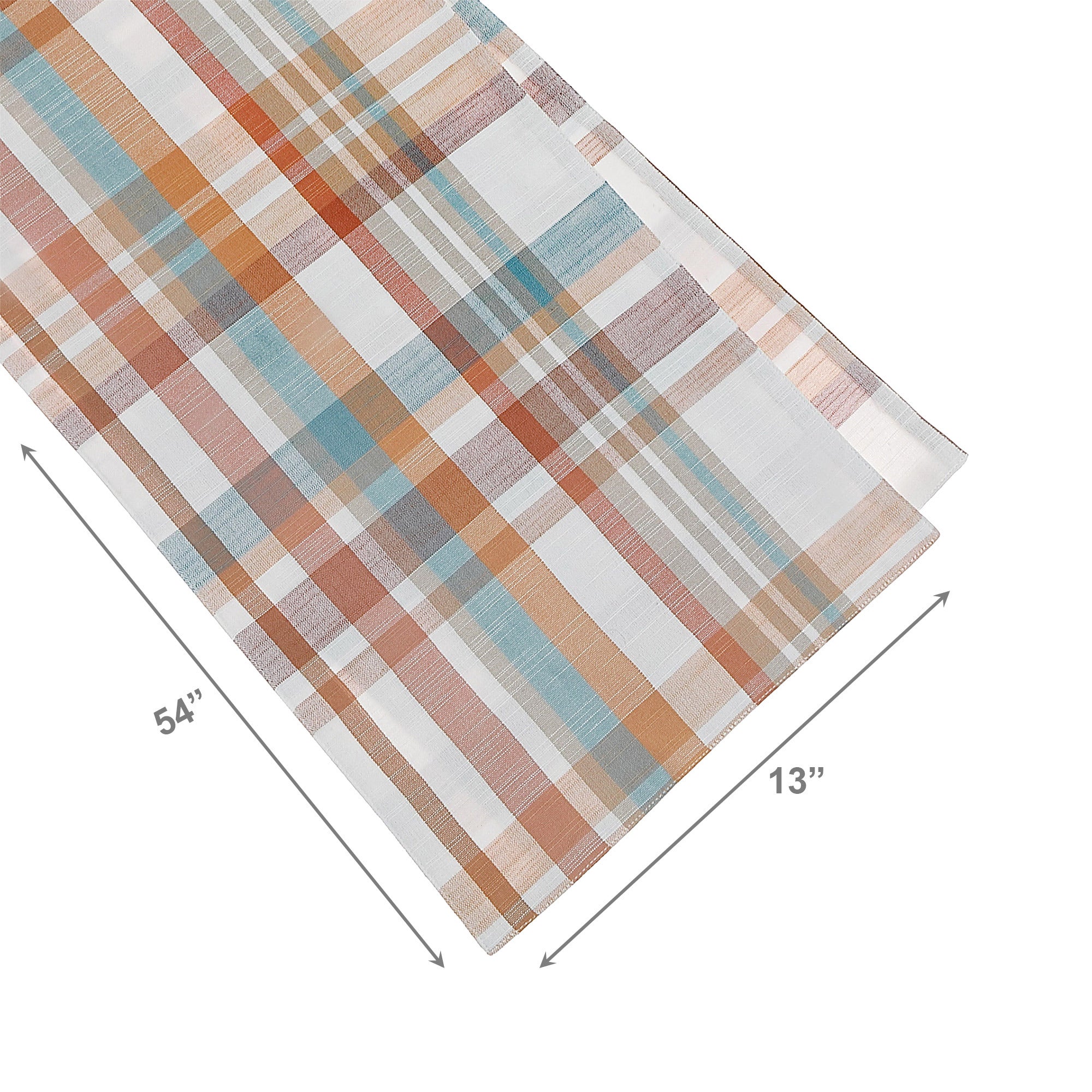 54-Inch Plaid Cotton Table Runner - Set of 2