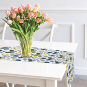 Cotton Table Runner 54 Inch Butterfly And Beetle Print, Dining Table Decor