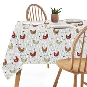 Cotton Table Cloth Farmhouse Chicken 52 X 72 Decorative Dining Table Cover